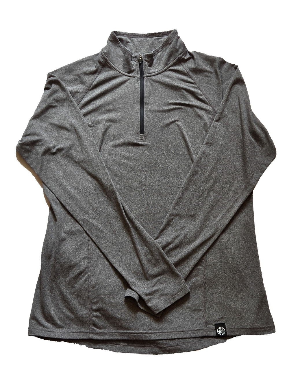 REI Co-op Large Charcoal Grey Heather Quarter-Zip Long Sleeve Top